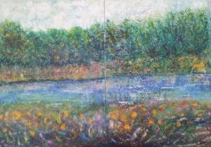 2006_Doppio_cm_100x70_Fiume_Arbusti_102657